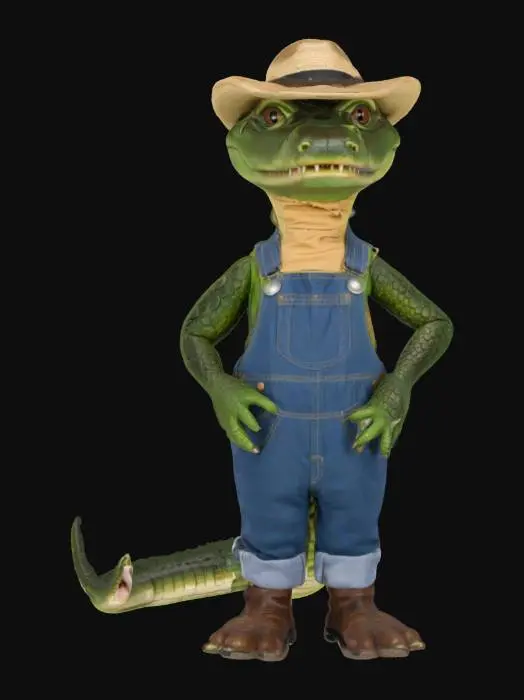 3D model for [Louisiana] hey hillbilly alligator wearing overalls #AroundTheWorld#