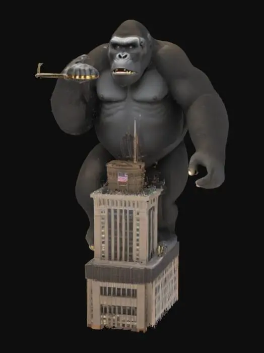 3D model for [new York] King Kong on the very top of the empire State building. #AroundTheWorld#