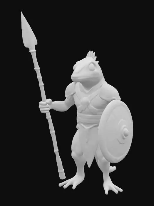 3D model for [Madagascar]  'Brookesia' leaf chameleon warrior , #AroundTheWorld#,  