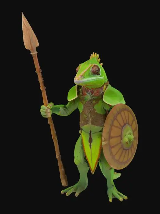 3D model for [Madagascar]  'Brookesia' leaf chameleon warrior , #AroundTheWorld#,  