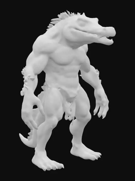 3D model for An alligator man hybrid. Swamp Monster