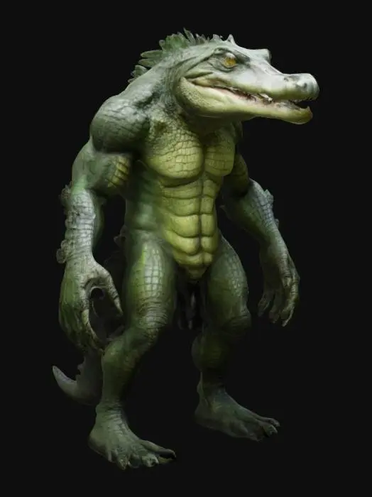 3D model for An alligator man hybrid. Swamp Monster