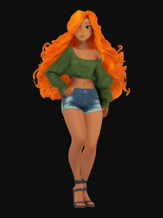 3D model for Fiery Elegance