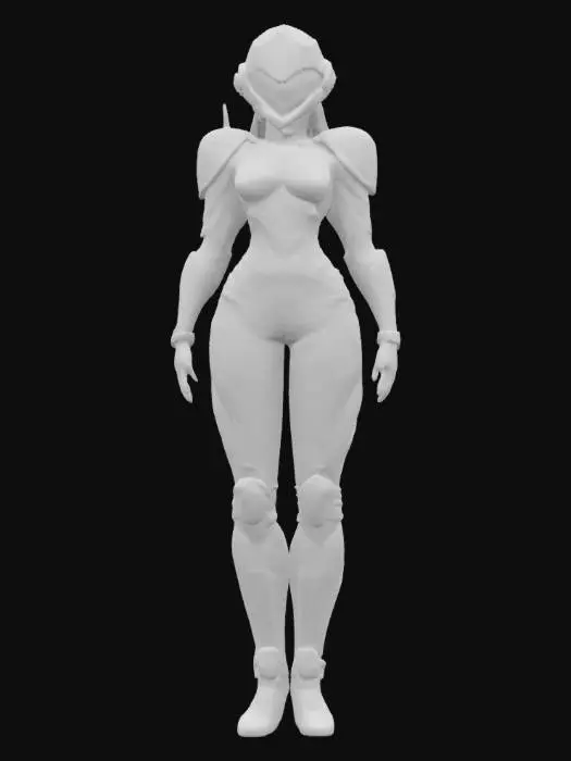 3D model for Metroid Samus helmet on female body tight fit purple jumpsuit 