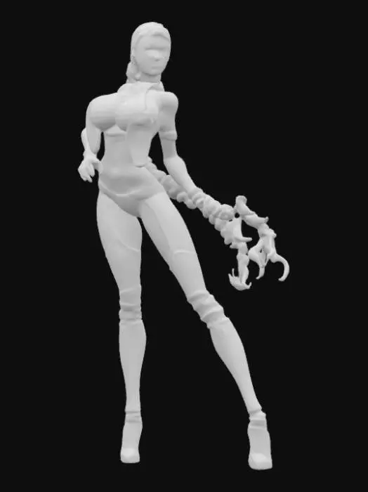 3D model for Action Figure with Blue Hair