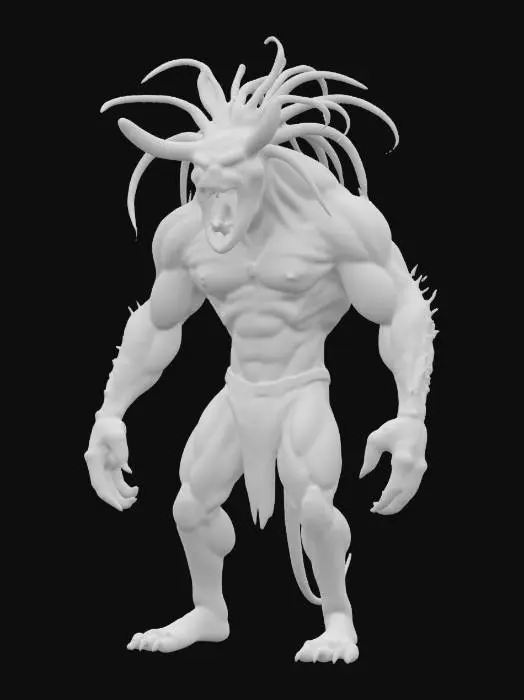 3D model for orc with a Venus flytrap head and hands monster 