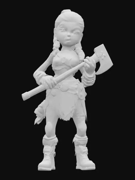 3D model for Claymation female barbarian warrior 