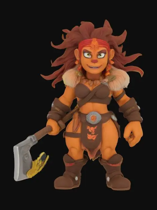 3D model for Claymation female barbarian warrior