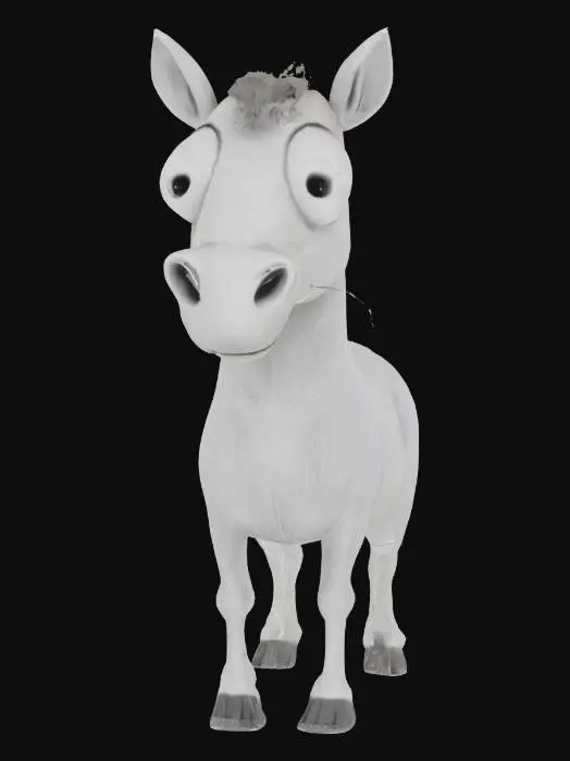 3D model for #SketchTo3D#, a child's drawing of a horse in pencil