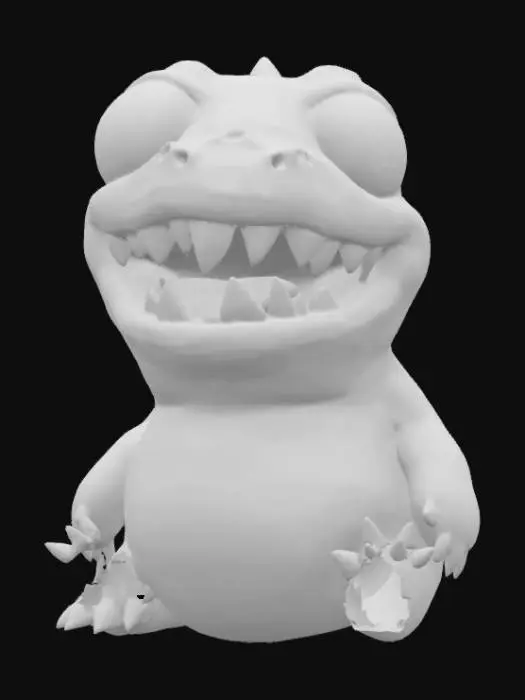 3D model for #SketchTo3D#, a child drawing of as slimy pet monster scaly skin 