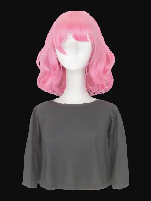 3D model for anime girl wig shoulder length 