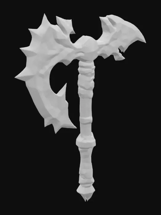 3D model for A large double bladed battle axe with a dragon head for blades 