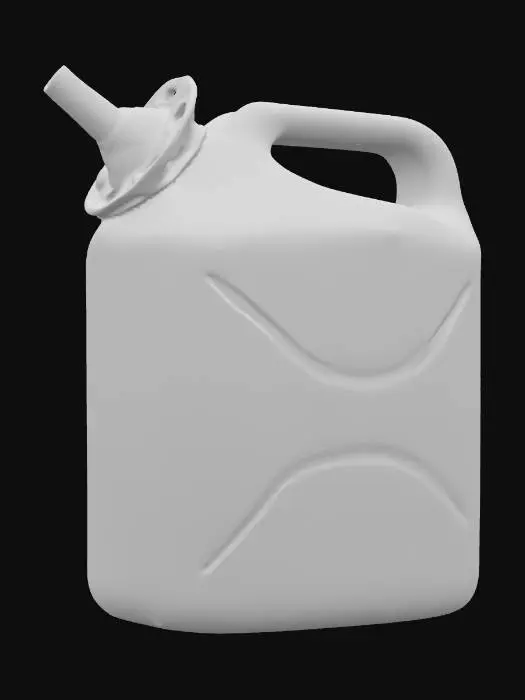 3D model for A simple gas can made from metal red can silver spout  