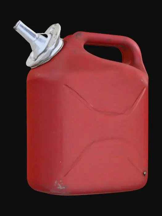 3D model for A simple gas can made from metal red can silver spout  