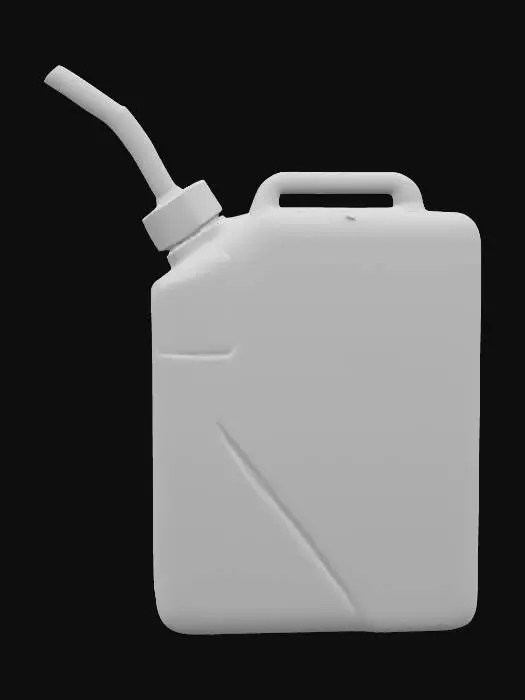 3D model for A simple gas can made from metal red can silver spout  