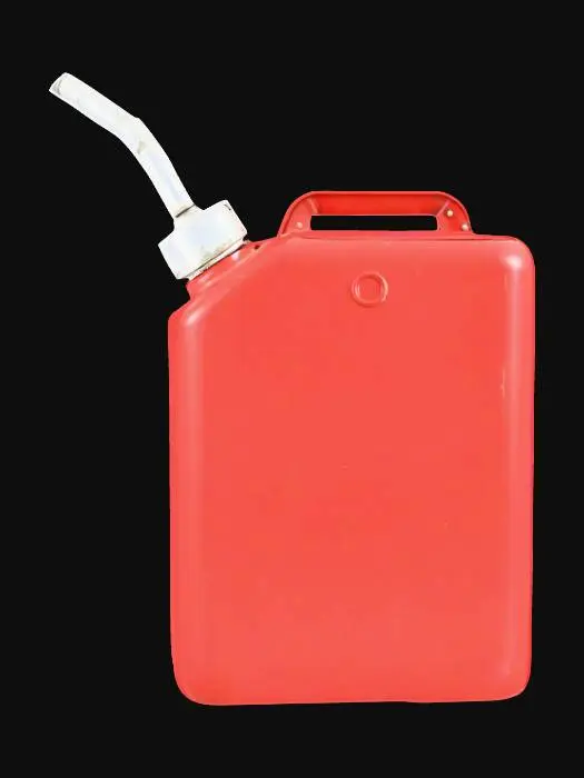 3D model for A simple gas can made from metal red can silver spout  