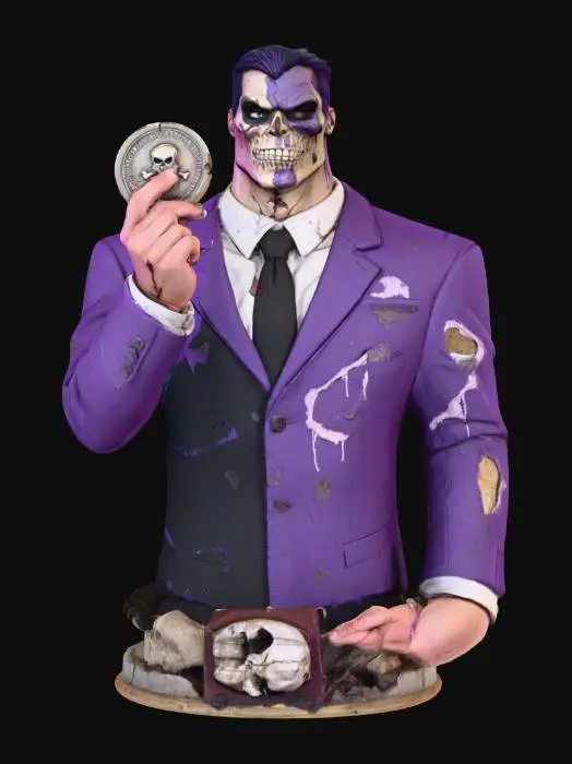 3D model for Bust of Two-Face 1990s cartoon #villain# straight out the cartoons Batman forever , #villain#