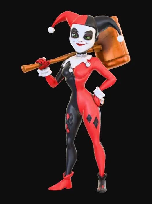 3D model for Harley Quinn 1990s cartoon #villain# straight out the cartoons Batman forever , #villain#