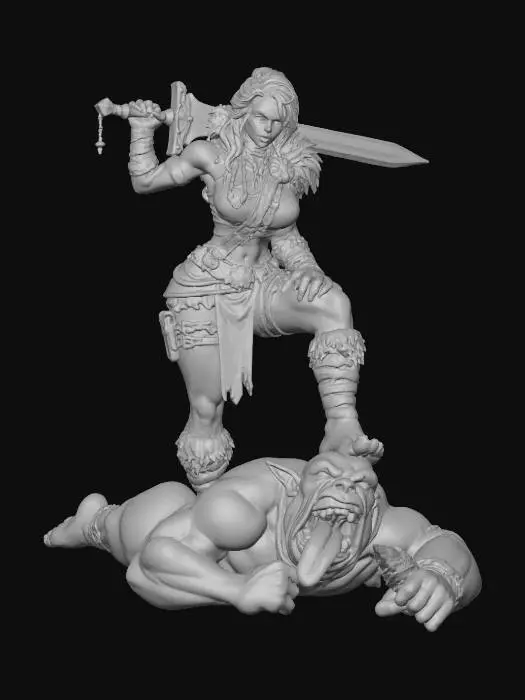 3D model for Warrior's Triumph, #villain# vanquish