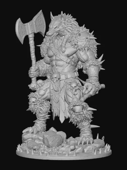 3D model for Lycanthrope Warrior Statue