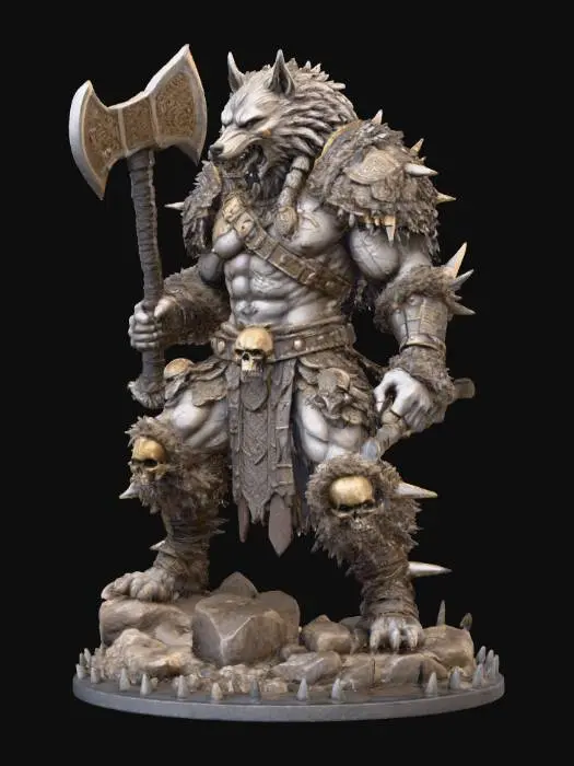 3D model for Lycanthrope Warrior Statue