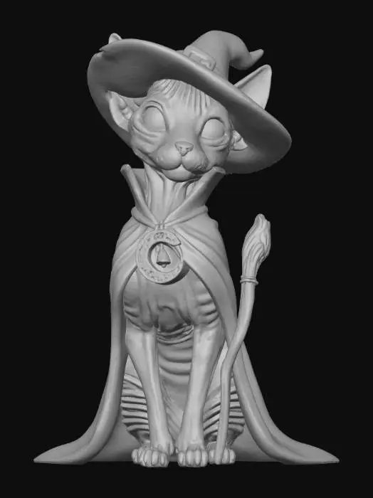 3D model for A hairless cat witch , #Halloween2025#