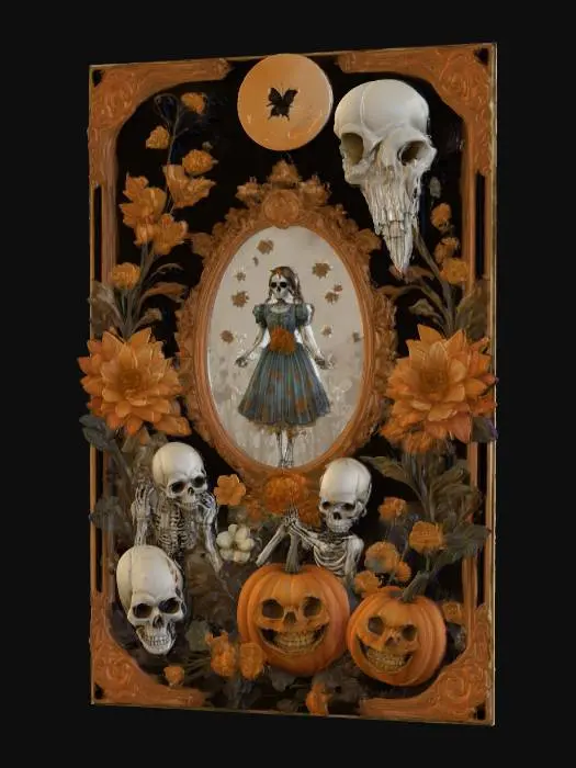 3D model for Enchanted Night Gala recessed carving, #Halloween2025#