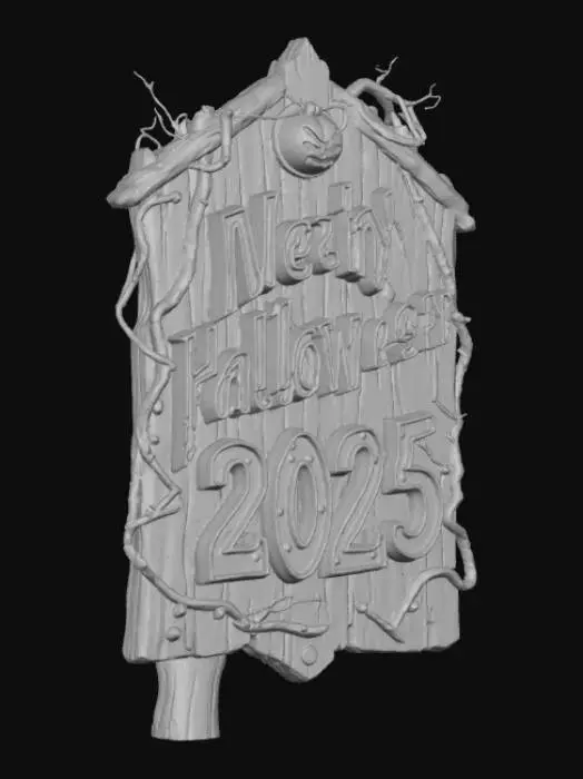 3D model for Meshy Halloween 2025 Sign, #Halloween2025#