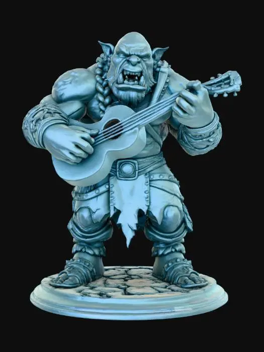 3D model for Orc Minstrel Statue