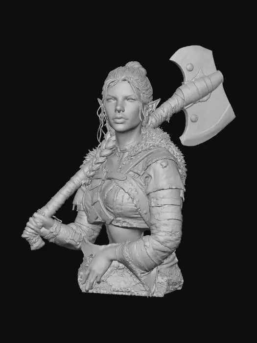 3D model for Elf Warrior upper body