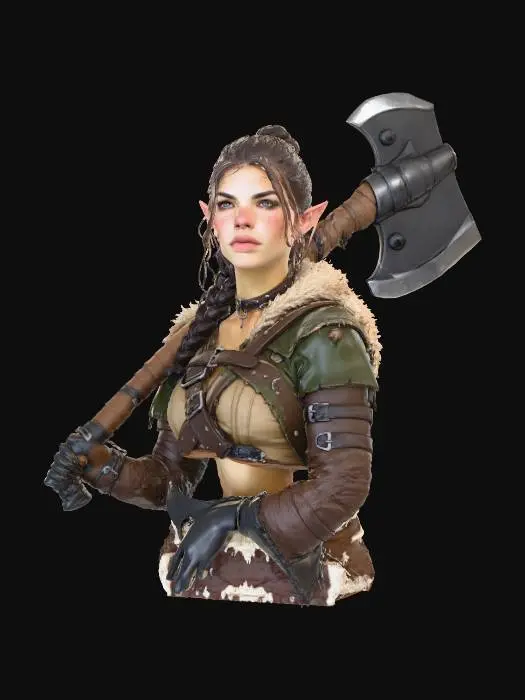 3D model for Elf Warrior upper body