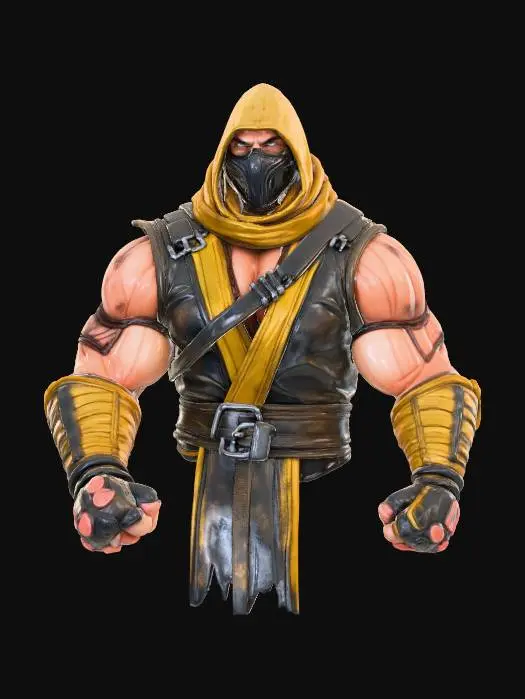 3D model for Warrior in Yellow upper body