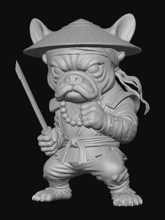 3D model for Samurai Pug Warrior