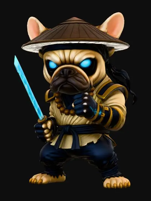 3D model for Samurai Pug Warrior