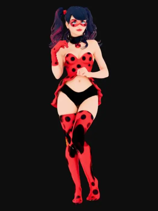 3D model for Superheroine in Dotted Costume