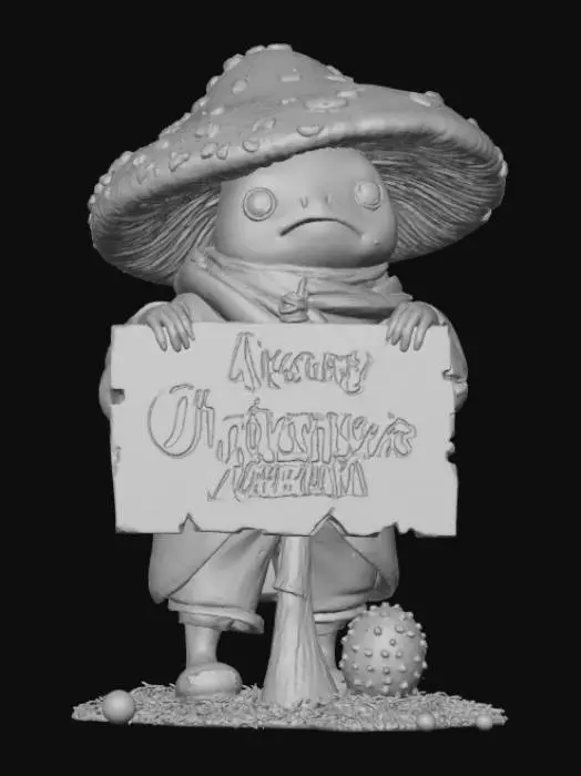 3D model for Marry Christmas Mushroom.