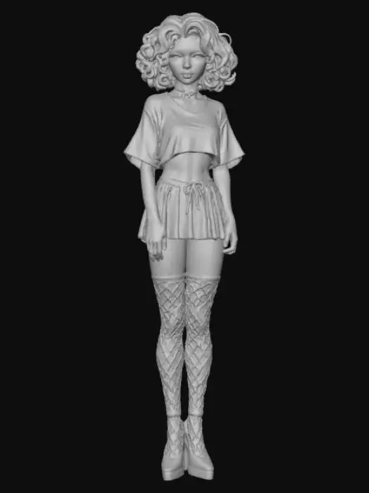 3D model for Curly Chic Style