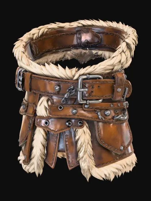 3D model for Fur-Lined Leather Belt