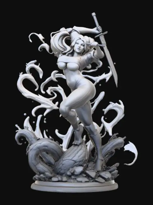 3D model for Warrior of the Waves