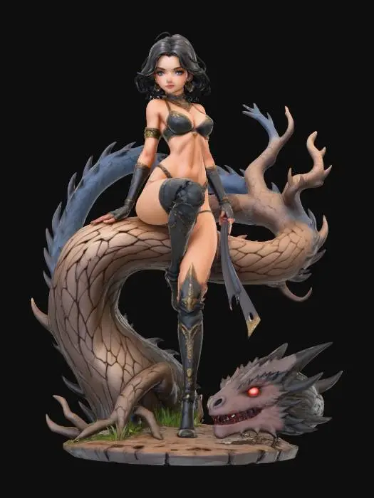 3D model for Warrior and Dragon