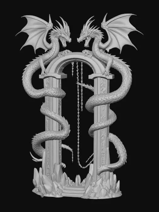 3D model for Twin Dragons Gate