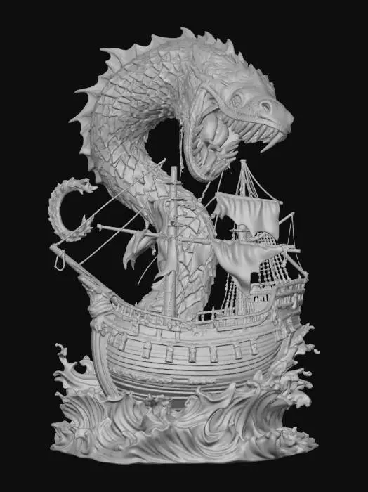 3D model for Azure Leviathan Attacks the Galleon