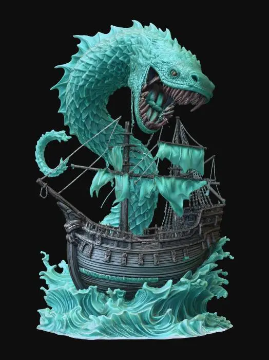 3D model for Azure Leviathan Attacks the Galleon