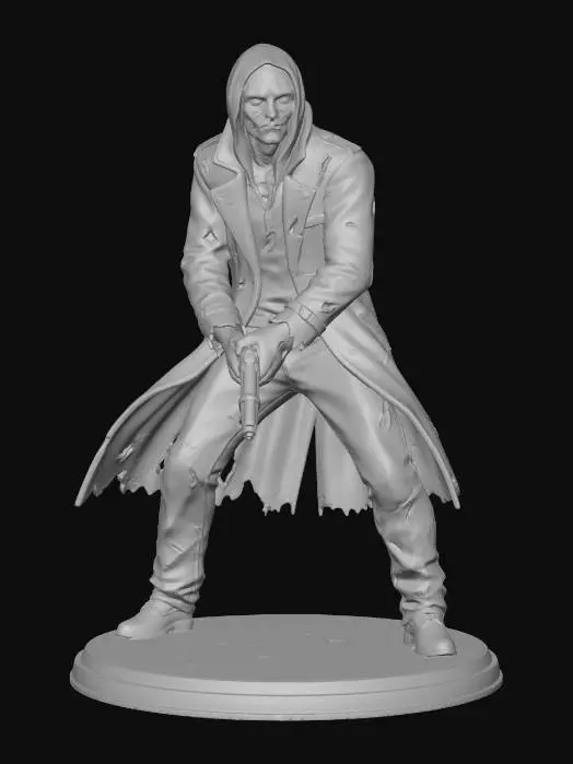 3D model for Hooded Zombie with a Pistol