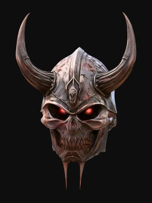 3D model for Infernal Horned Skull Helm