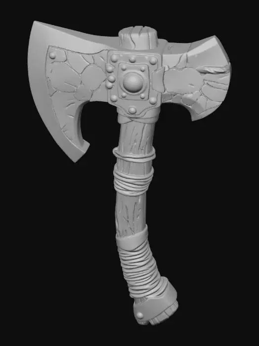 3D model for Cracked Steel War Axe