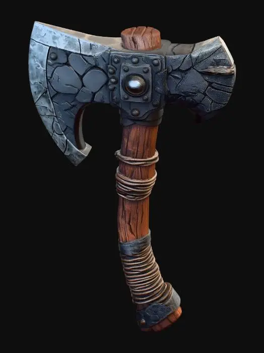 3D model for Cracked Steel War Axe