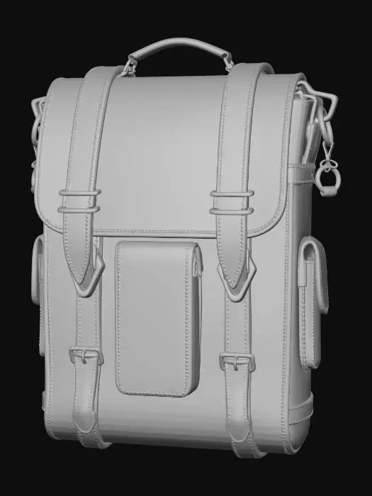 3D model for Vintage Leather Backpack