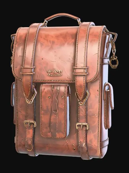 3D model for Vintage Leather Backpack