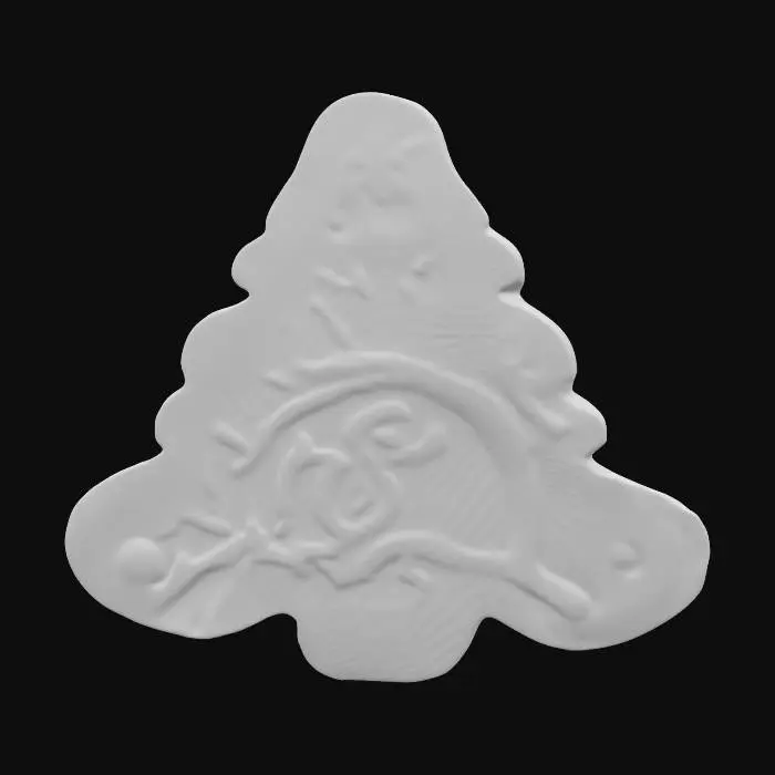 3D model for A christmas sugar cookie with a bite out of it the cookie is in the shape of a christmas tree, the frosting is shiny , #ChristmasAdventure#